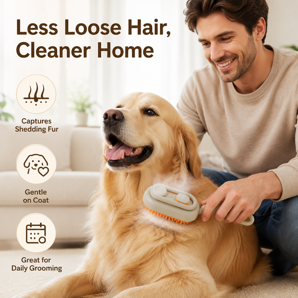 3-in-1 Pet Hair Removal Brush