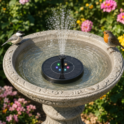 Solar Fountain Pump with LED Lights